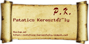 Patatics Keresztély névjegykártya